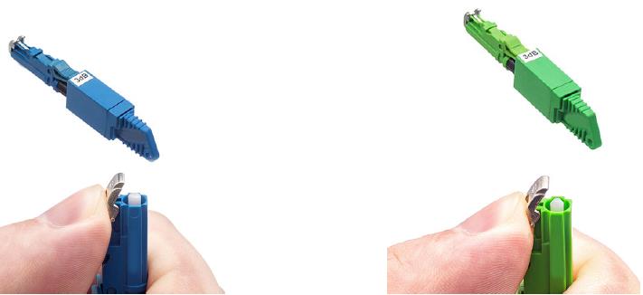 مخفت ألياف E2000 مع صورة توضيحية للتركيب