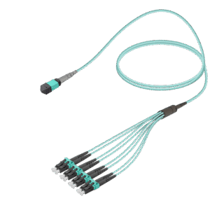 كابل توصيل MPO/MTP Elite ذكر إلى LC/UPC فان أوت - قاعدة 8 - ألياف متعددة النمط OM3