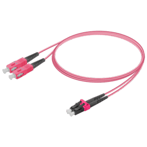 كابل باتش دوبلكس SC/UPC-LC/UPC متعدد الأنماط G651.OM4 مقاس 2.0×4.1 مم - كابلات الألياف البصرية عالية الأداء